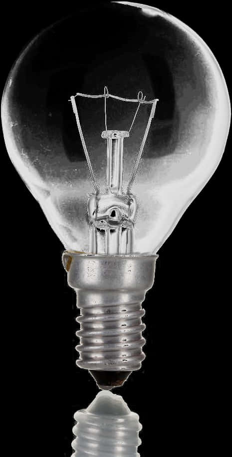 Bulb 桌布 壁紙 — 一個透明玻璃白熾燈泡，可見燈絲和金屬底座，背景為黑色。
