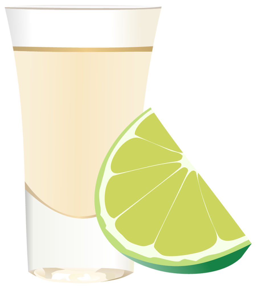 shot 桌布 壁紙 — 一個透明的烈酒杯裝著淡黃色液體，旁邊有一塊鮮綠色的萊姆角。