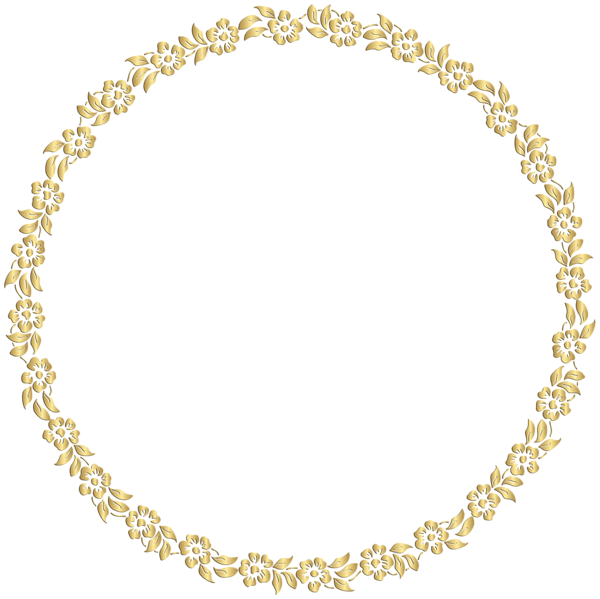 Gold Circle 桌布 壁紙 — 一個金色圓形花環，帶有精緻的花朵和葉子，置於純黑背景上。