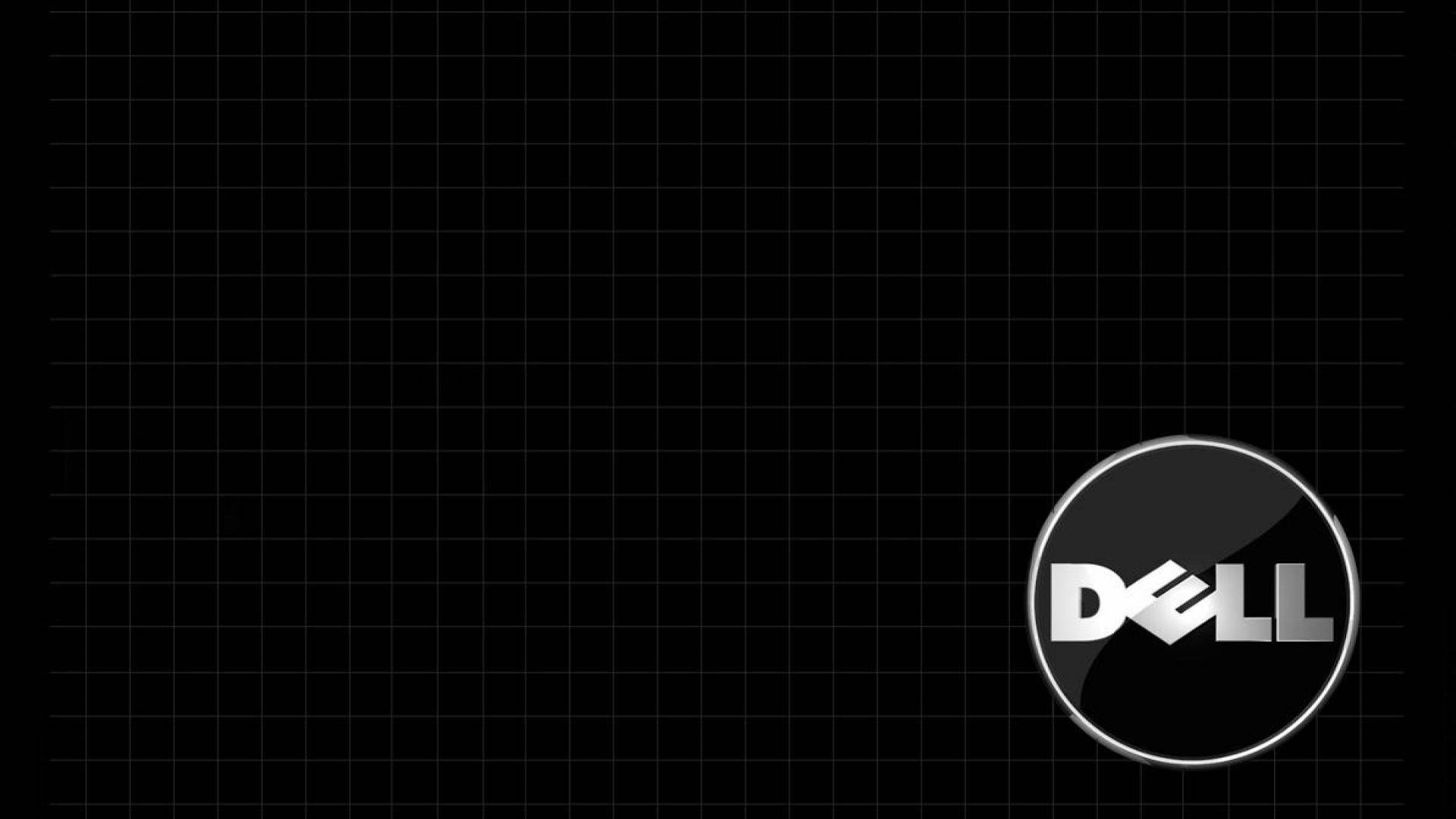 dell HD 桌布 壁紙 — 一個銀色和黑色的時尚Dell標誌，放置在極簡網格背景上。