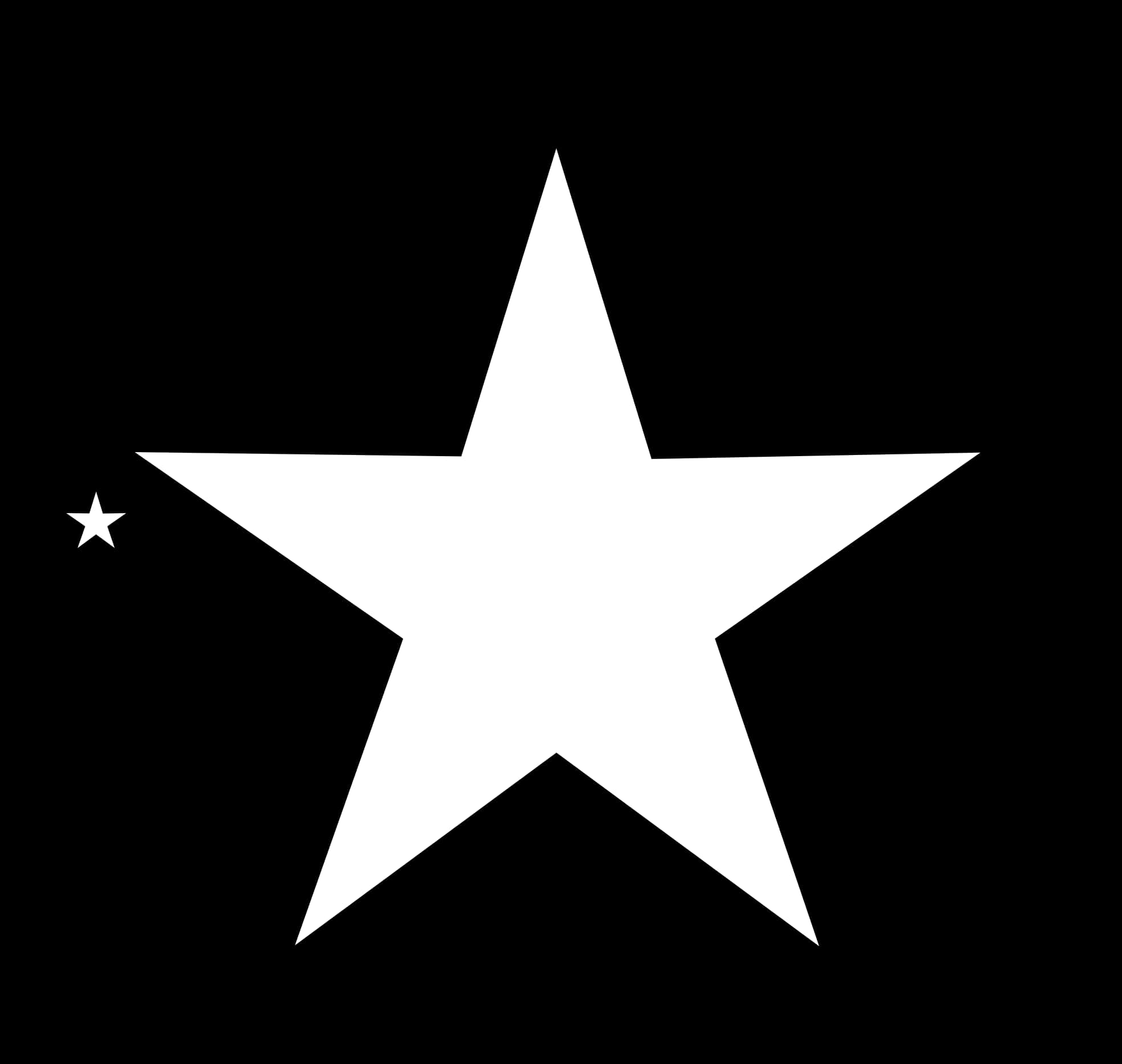 Stars 桌布 壁紙 — 一個銳利的白色五角星主導黑色背景，附近有一顆較小的星星。