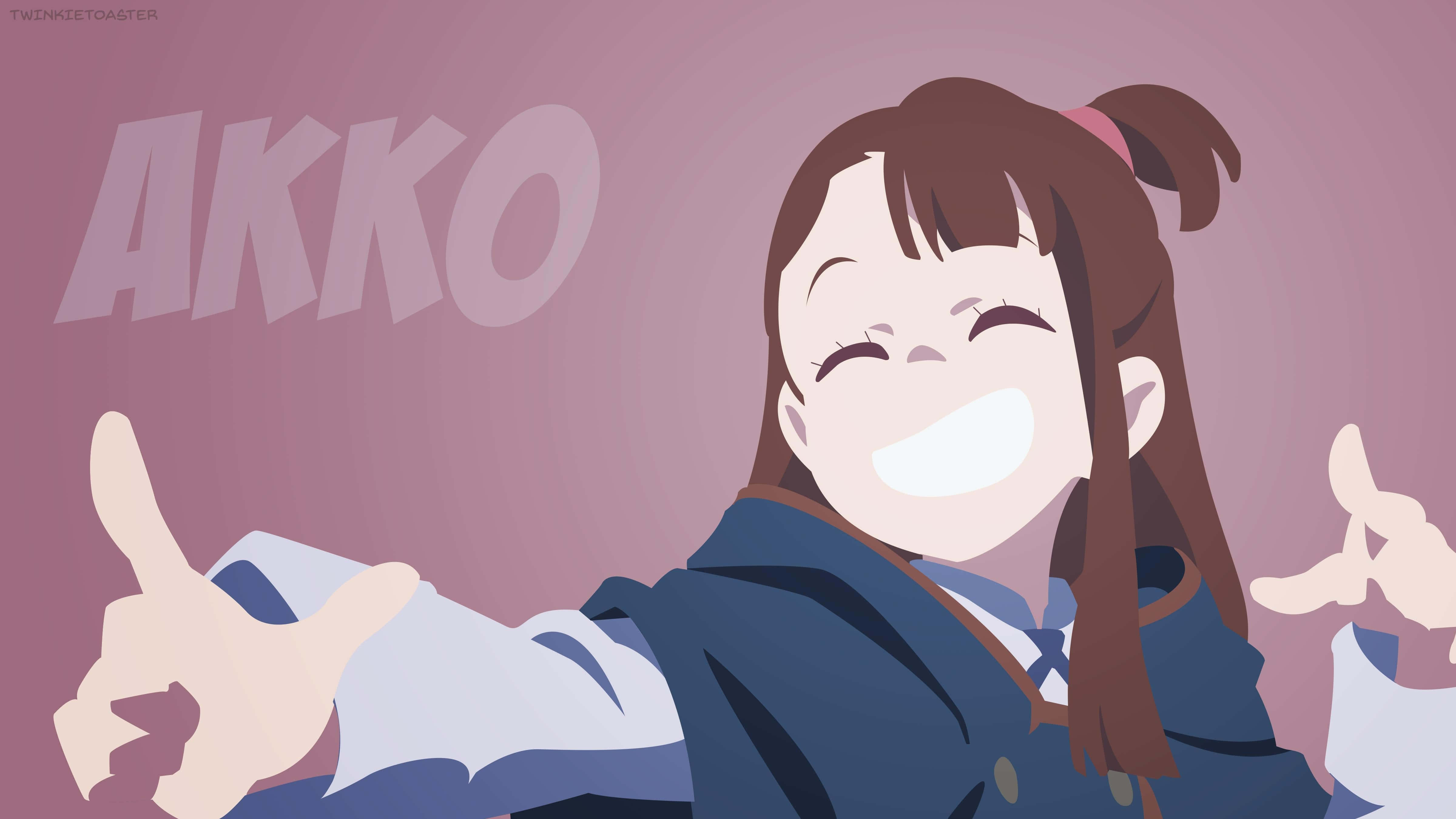動漫女孩 桌布 壁紙 — 一個開心的動漫女孩，棕色雙馬尾，在柔和的粉紅色背景上露出燦爛的笑容並豎起大拇指。