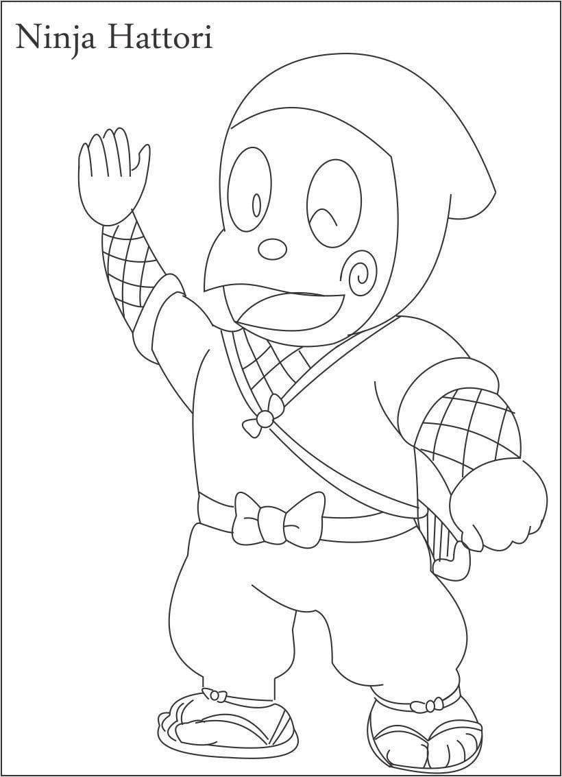 動漫男孩 桌布 壁紙 — 一個開心的忍者角色穿著連帽服裝和涼鞋，單手揮舞。