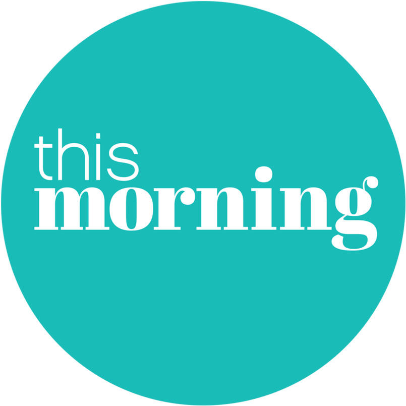 早安 桌布 壁紙 — 一個青綠色圓形，上面有白色文字寫著「this morning」，背景為黑色。