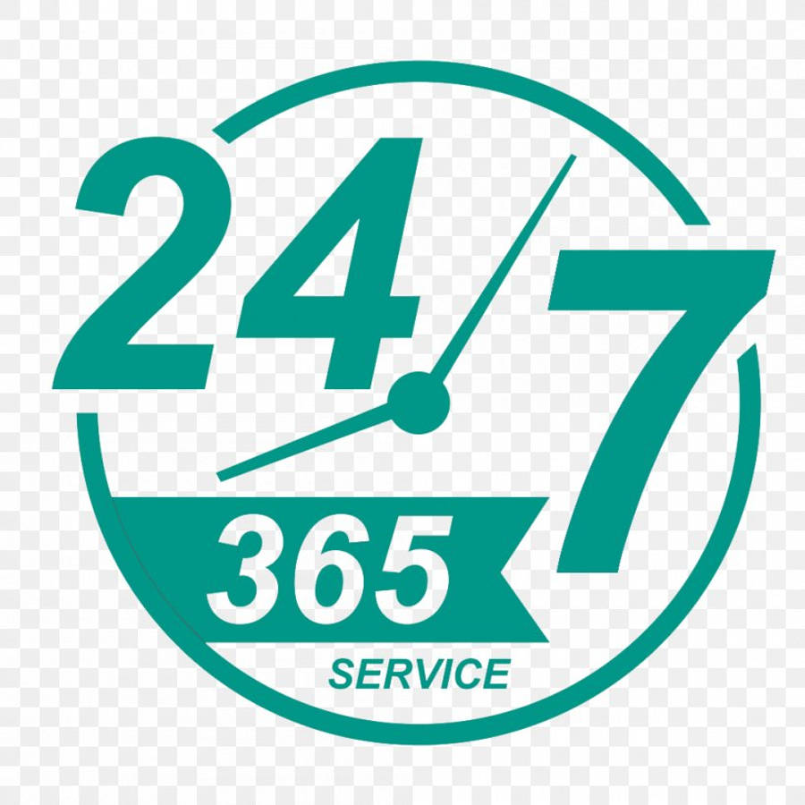 Clock 桌布 壁紙 — 一個青綠色圓形標誌，帶有 24 7 和 365 服務文字，表示全天候服務。