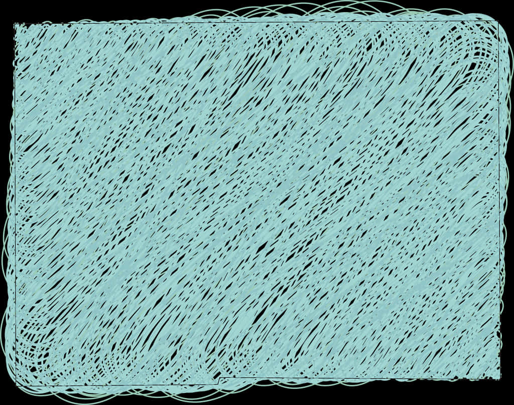 Scribble 桌布 壁紙 — 一個青綠色背景，帶有黑色塗鴉和波浪形邊框，營造出有紋理的藝術框架。