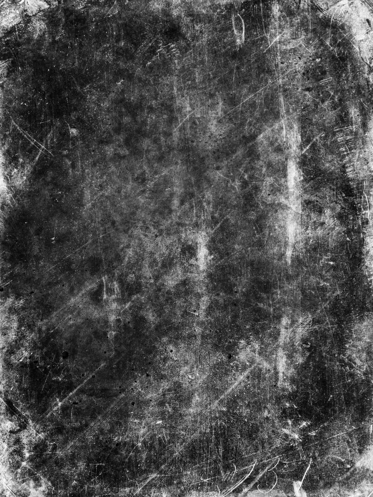 Black And White Texture 桌布 壁紙 — 一個風化的黑白紋理表面，帶有刮痕、磨損和褪色痕跡，營造出復古頹廢美學。