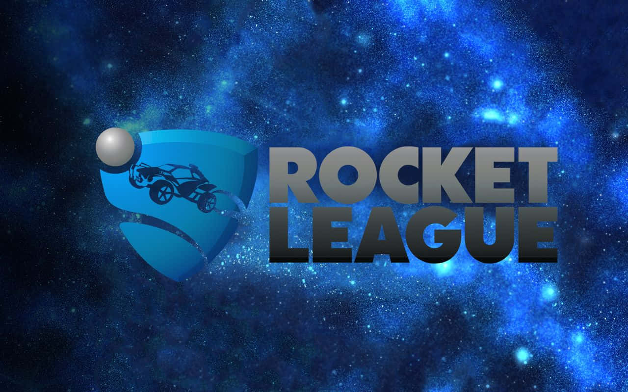 手機 桌布 壁紙 — 一個風格化的Rocket League標誌，包含一輛汽車和一個球，背景是充滿活力的藍色宇宙。