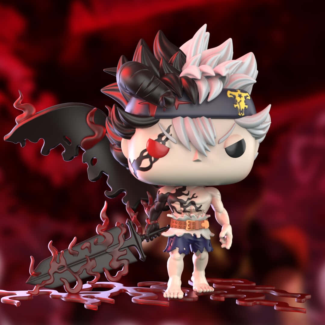 Demon Slayer Half-demon 桌布 壁紙 — 一個風格化的動漫人偶，擁有尖刺的黑白頭髮，在血紅色的煙霧背景中揮舞著一把火焰劍。