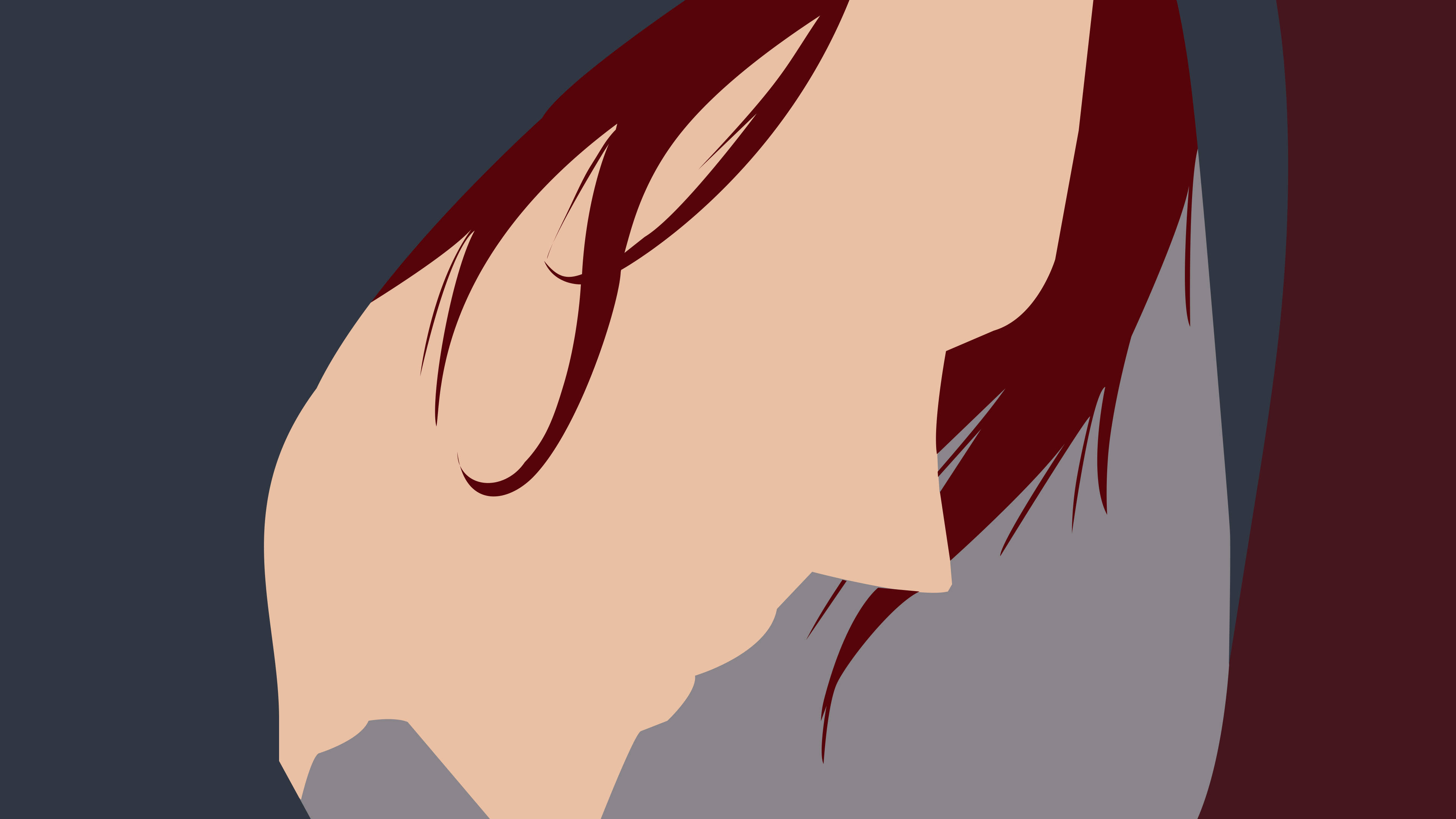 Shanks 桌布 壁紙 — 一個風格化的動漫側面輪廓，人物擁有紅髮，背景為深色漸變。