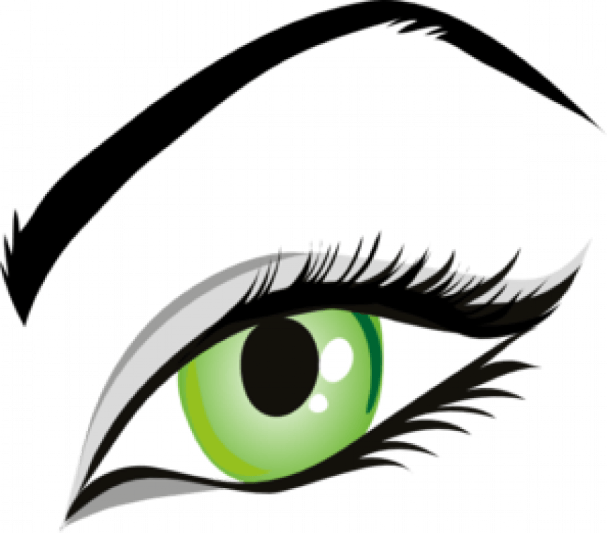 Background For Picsart 桌布 壁紙 — 一個風格化的動漫眼睛，帶有充滿活力的綠色虹膜和濃密的黑色睫毛，背景為紋理藍灰色。