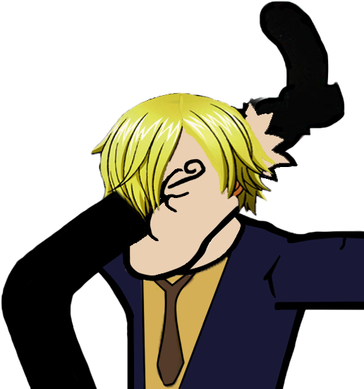 Sanji 桌布 壁紙 — 一個風格化的動漫角色，金髮，帶著冷笑，穿著西裝和領帶，背景為黑色。