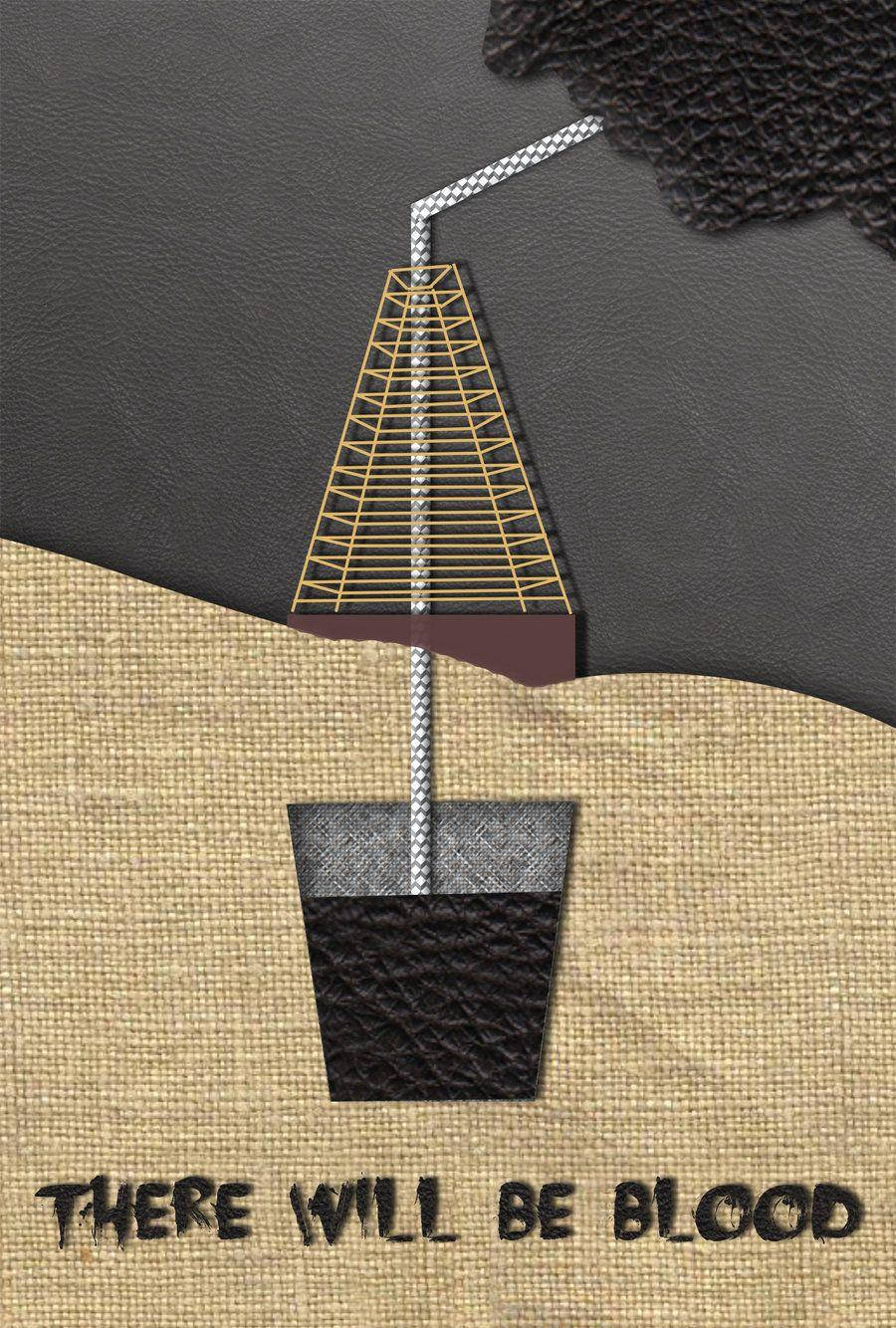 一幅圖形藝術作品，展示一個杯子中的吸管，並帶有「THERE WILL BE BLOOD」的文字。 — 圖片 GIF 壁紙