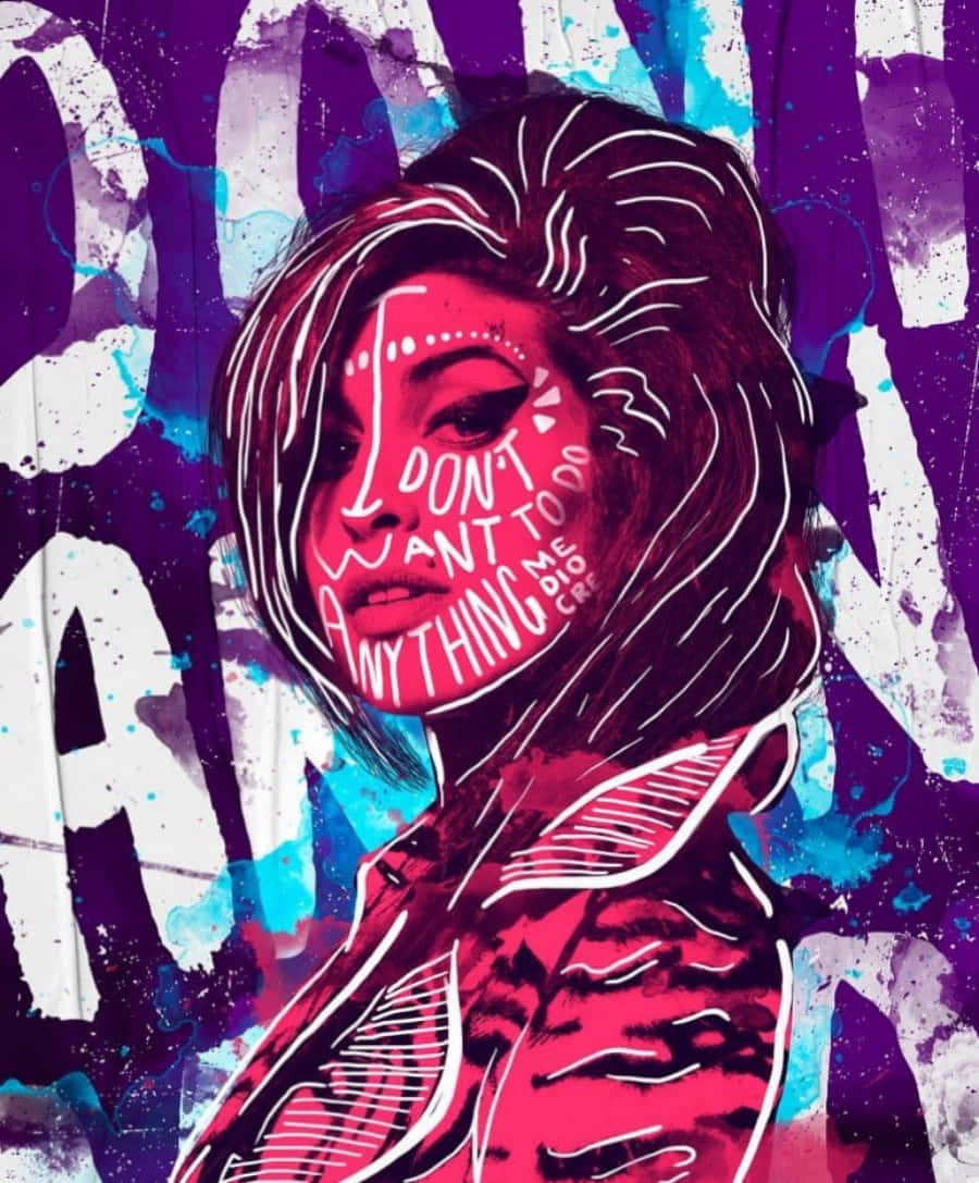 graphic design 桌布 壁紙 — 一個風格化的插圖，描繪一位紅臉女性，背景是塗鴉，上面寫著「DON'T WANT TO DO ANYTHING ME DO CAFE」。