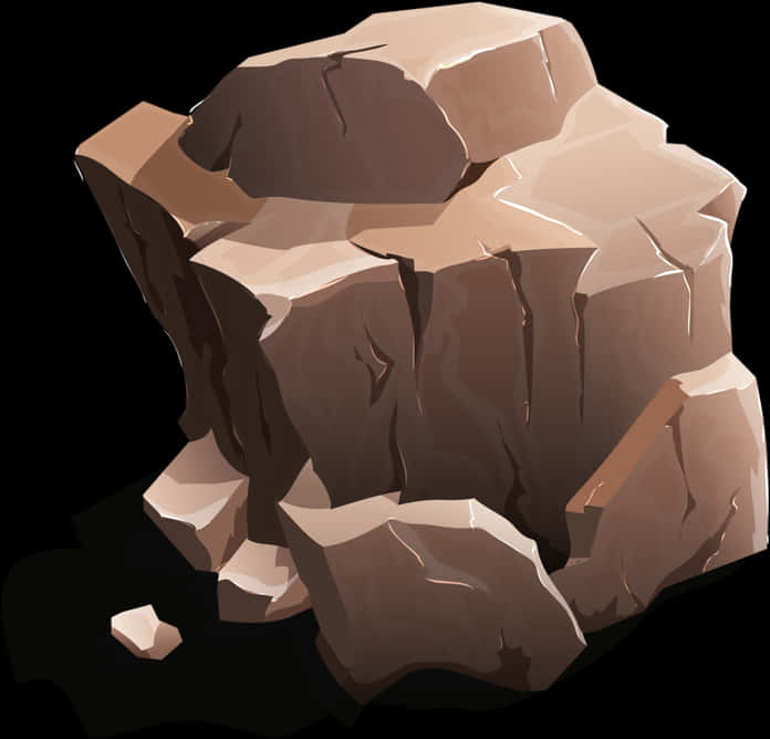 The Rock 桌布 壁紙 — 一個風格化的數位插圖，描繪了在黑色背景上，一個堅固的米色岩石結構，具有銳利的邊緣和裂縫。