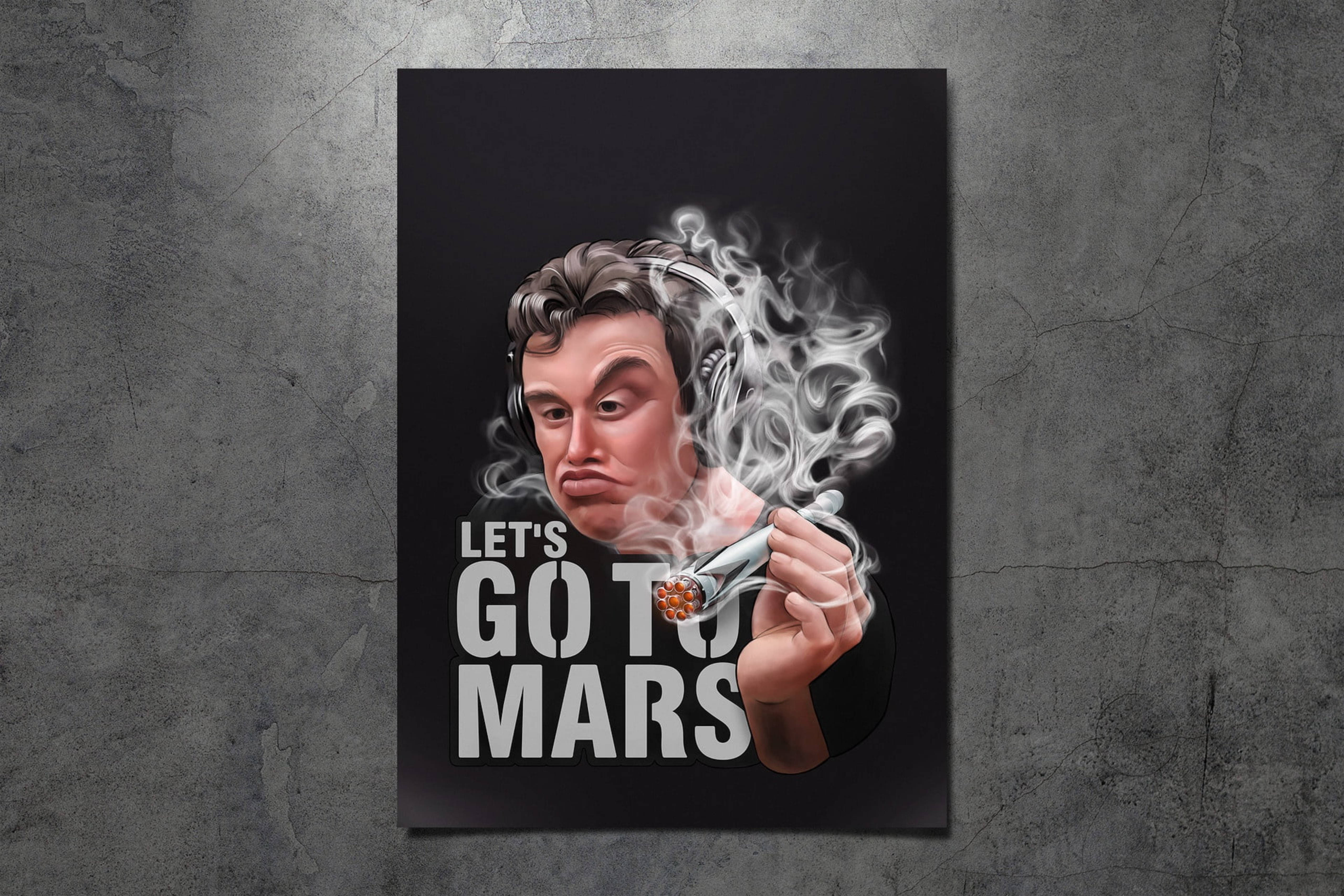 Elon 桌布 壁紙 — 一個風格化的數位肖像，描繪一名戴著耳機的男子在深色背景下手持電子煙筆呼出煙霧。