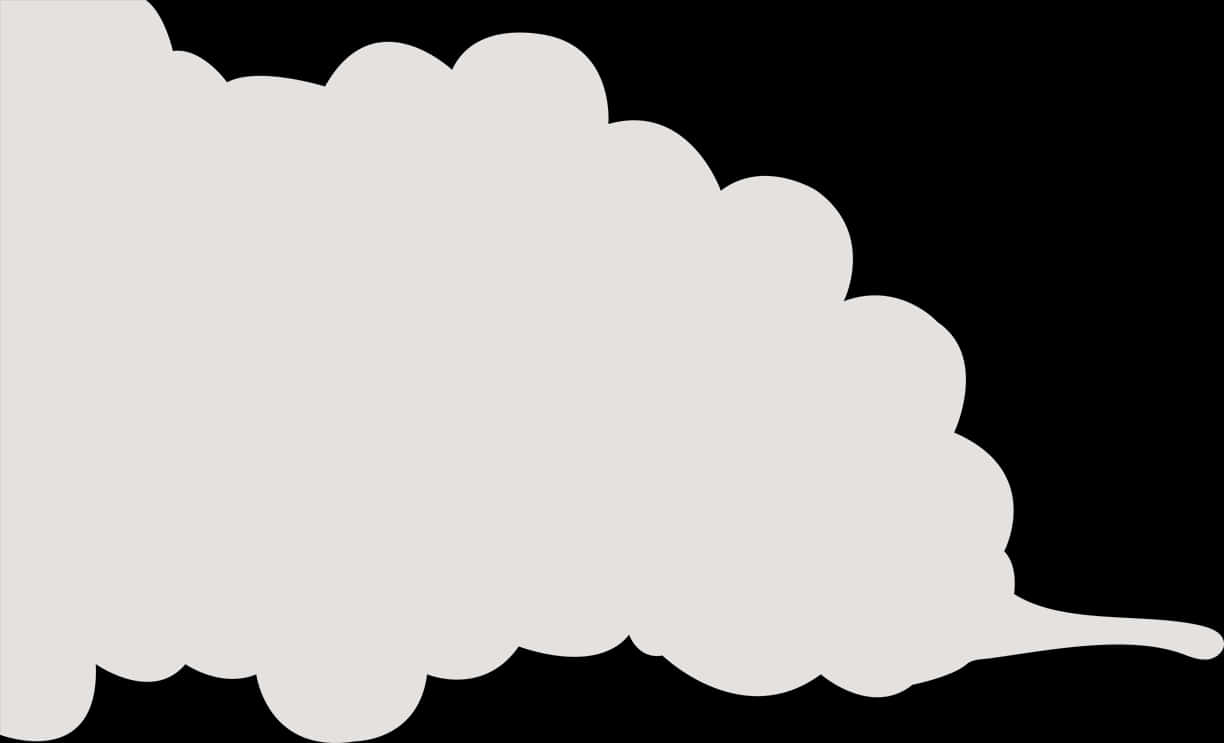 Cloud Aesthetic 桌布 壁紙 — 一個風格化的淺灰色雲朵形狀，帶有柔軟的圓角邊緣，置於純黑色背景上。