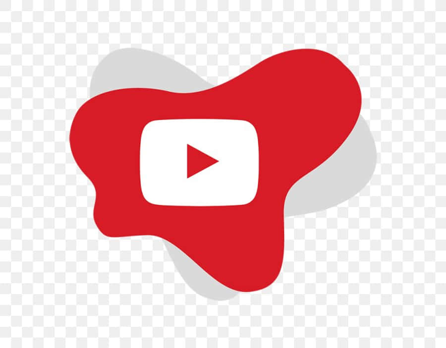 YouTube 標誌 桌布 壁紙 — 一個風格化的紅色 YouTube 播放按鈕圖示，帶有柔和陰影，背景透明。