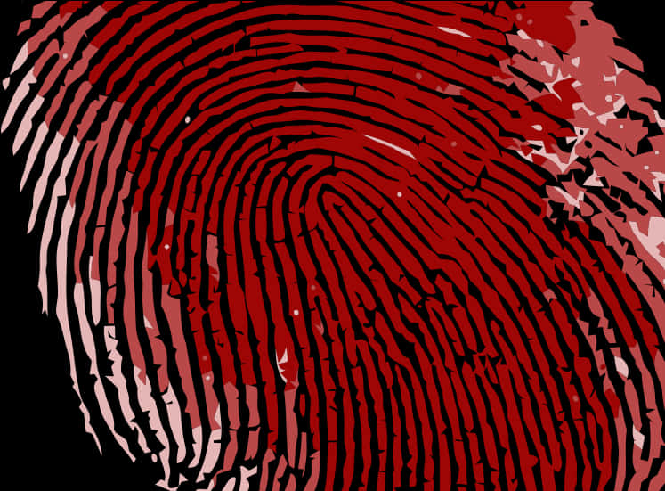 身分 桌布 壁紙 — 一個風格化的紅色指紋在黑色背景上旋轉，帶有鋸齒狀邊緣和白色斑點。