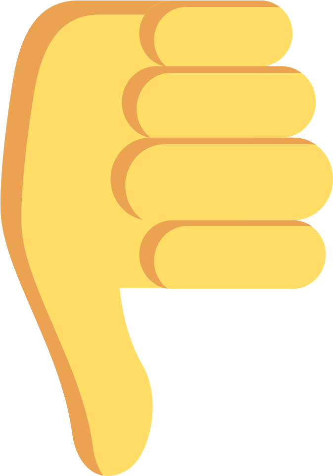 Emoji Discord 桌布 壁紙 — 一個風格化的黃色手圖示，拇指朝下，背景為黑色。