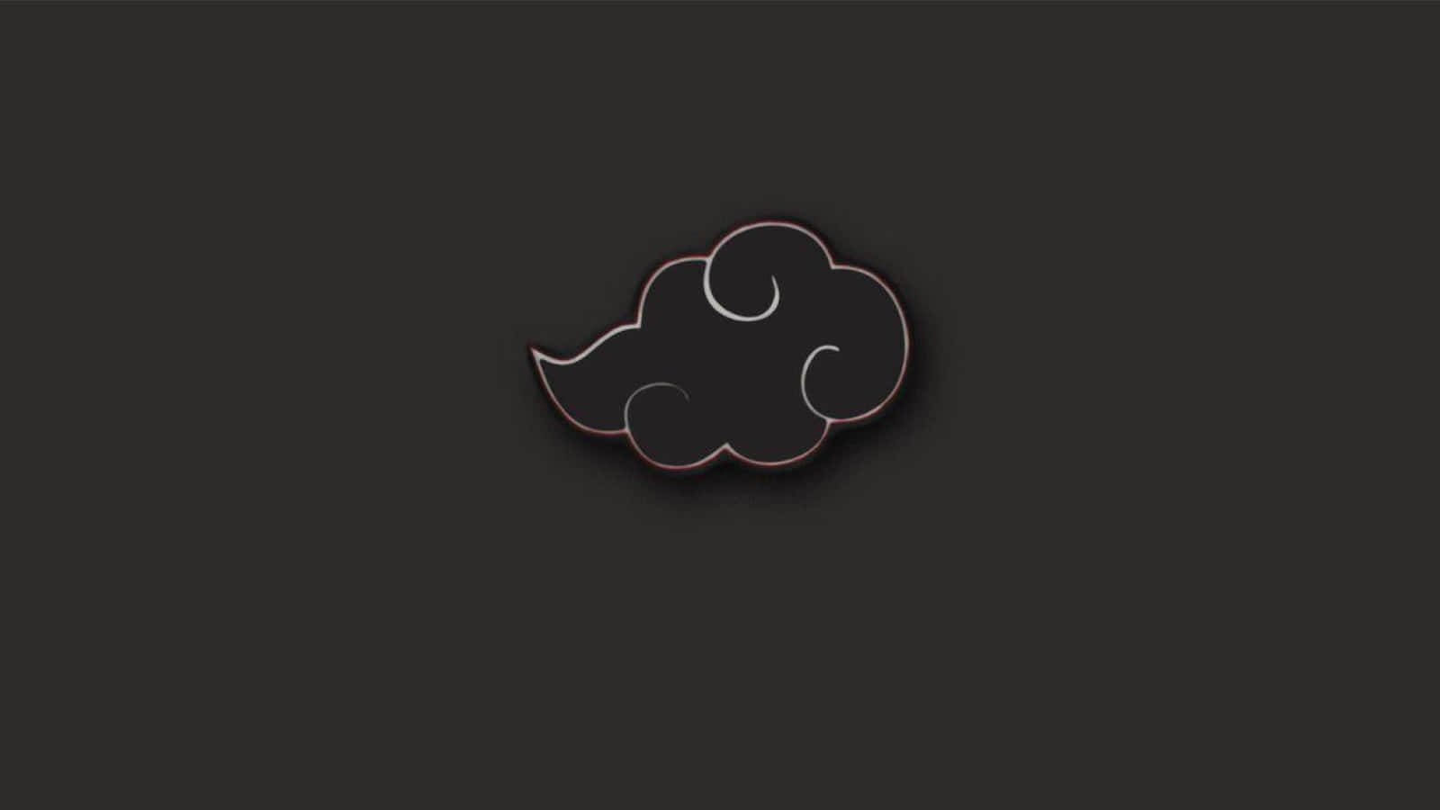 Akatsuki Symbol 桌布 壁紙 — 一個風格化的黑色雲朵標誌，中央帶有白色新月細節，置於深灰色背景上。