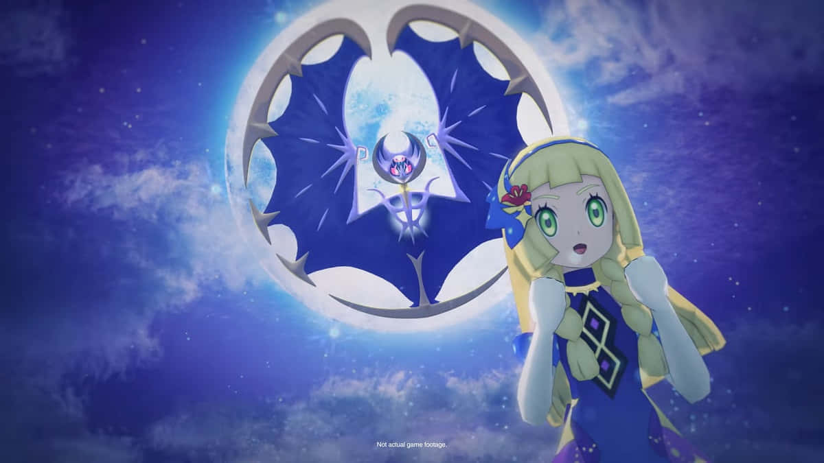夜空 桌布 壁紙 — 一個驚訝的金髮辮子動漫女孩凝視著星光紫色天空中發光的蝙蝠形傳送門。