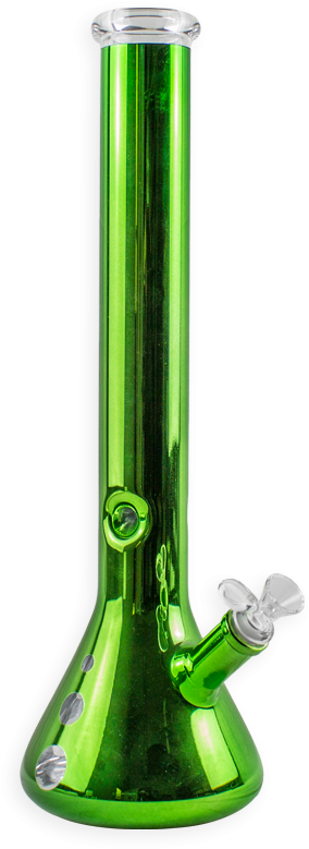 bong 桌布 壁紙 — 一個高大的鮮綠色玻璃水煙槍，帶有透明玻璃點綴和白色過濾器，背景為黑色。