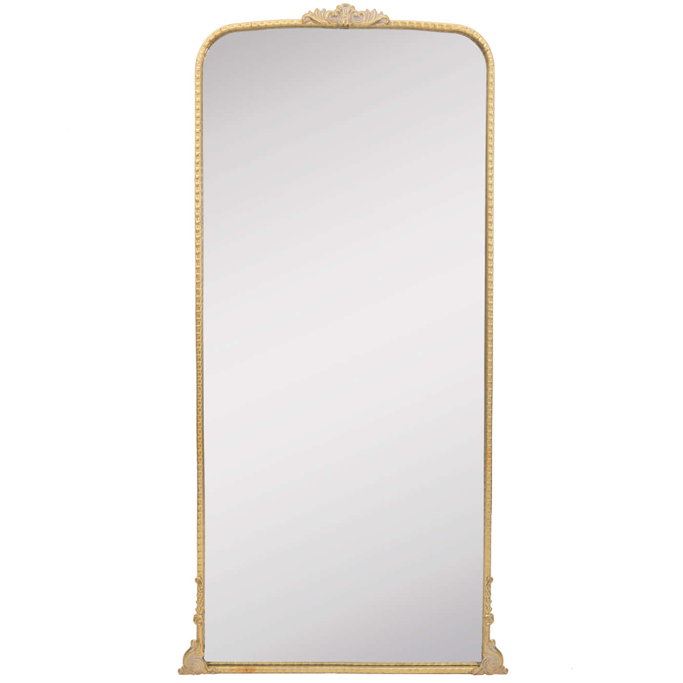 mirror 桌布 壁紙 — 一個高身華麗金框落地鏡，帶有精緻細節和反射表面。