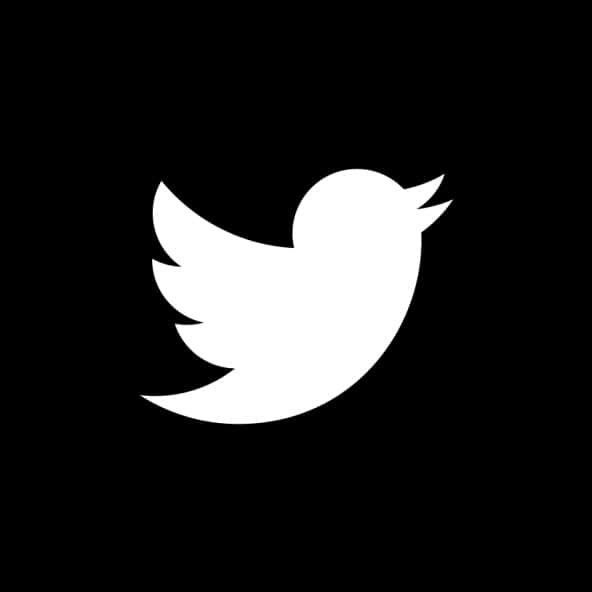 Twitter Logo Black 桌布 壁紙 — 一個鮮明的白色Twitter鳥標誌居中在純黑色背景上。