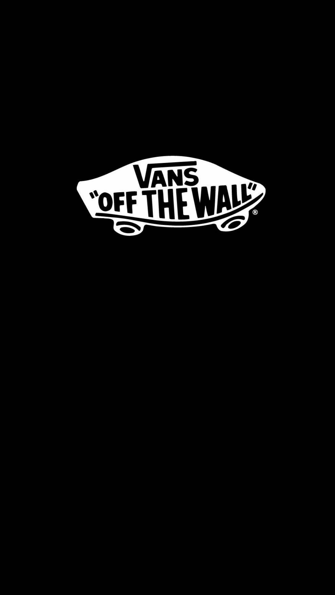 Vans Off The Wall 桌布 壁紙 — 一個鮮明的白色Vans Off The Wall標誌，居中於純黑色背景上。