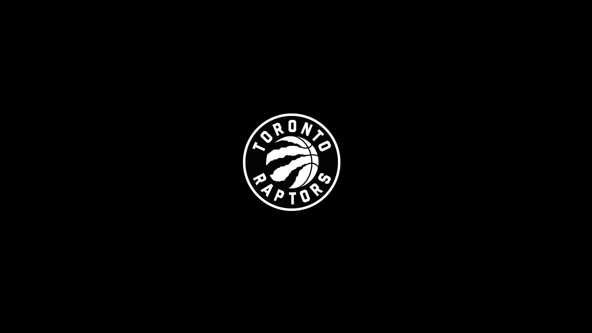 Raptors 桌布 壁紙 — 一個鮮明的白色多倫多暴龍隊標誌，居中放置在純黑色背景上。