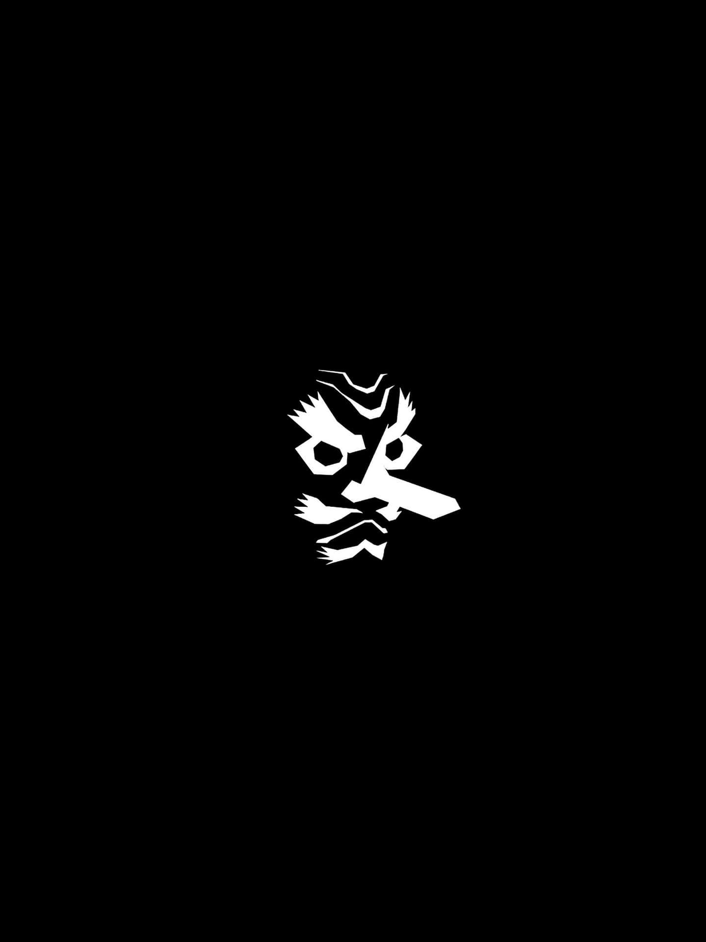 Demon Slayer iPad 桌布 壁紙 — 一個鮮明的白色風格化鳥頭，帶有尖銳的喙和棱角分明的羽毛，居中在純黑色背景上。