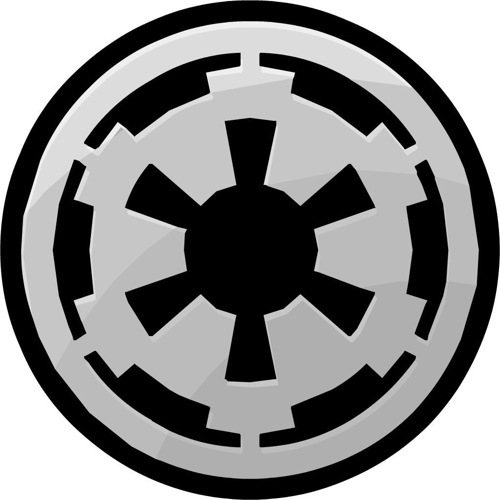 empire 桌布 壁紙 — 一個鮮明的銀黑色帝國徽章，中心有星爆圖案，置於純黑背景上。