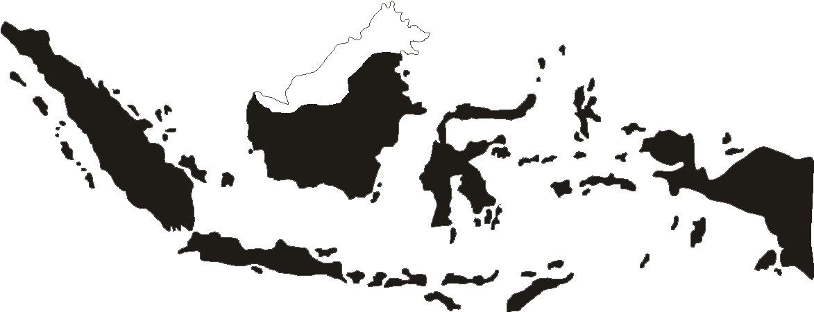 Indonesia Map 桌布 壁紙 — 一個鮮明的黑白剪影地圖，在深色背景上突出顯示婆羅洲島。