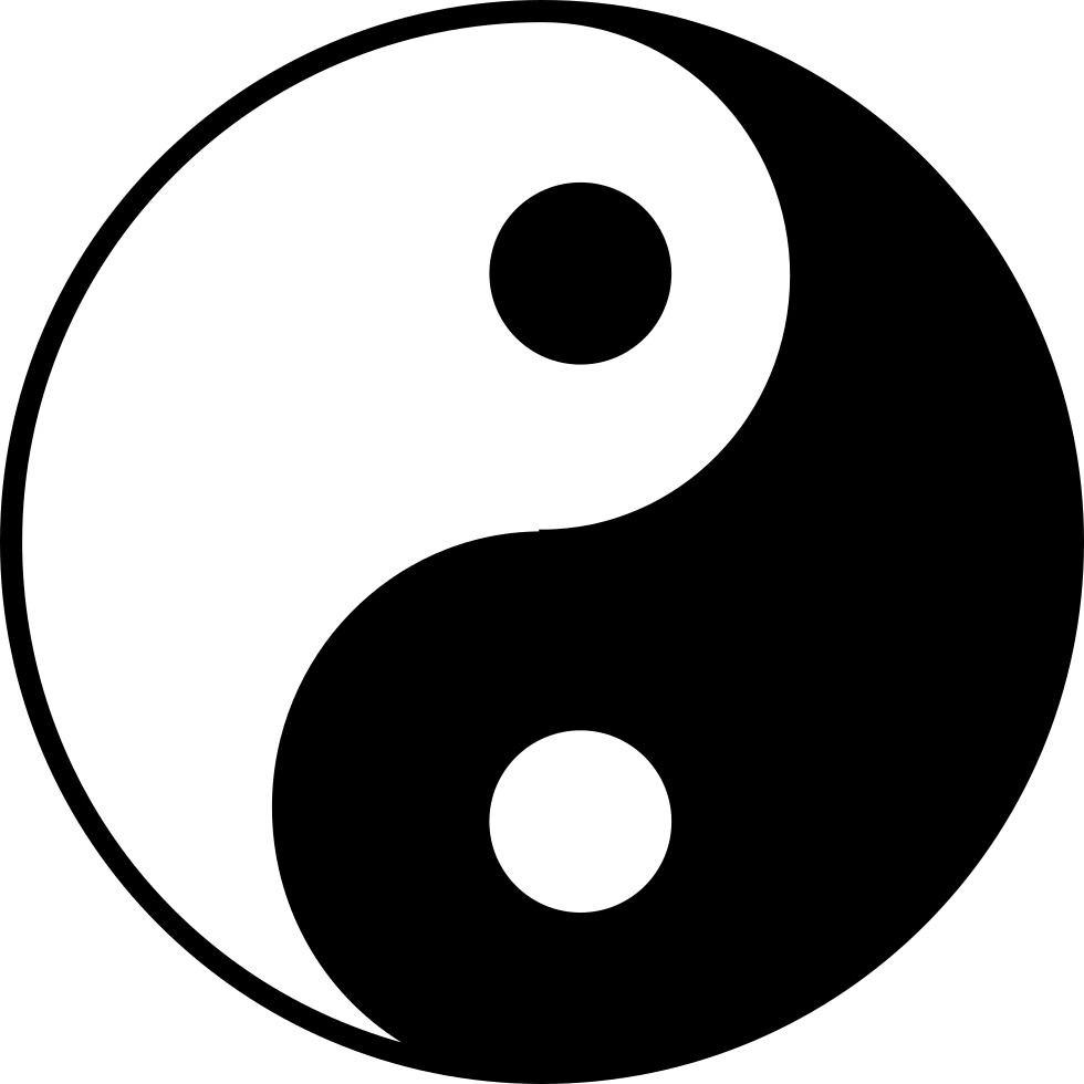 Circle 桌布 壁紙 — 一個鮮明的黑白陰陽符號，帶有平滑曲線和對比點，居中在圓形內。