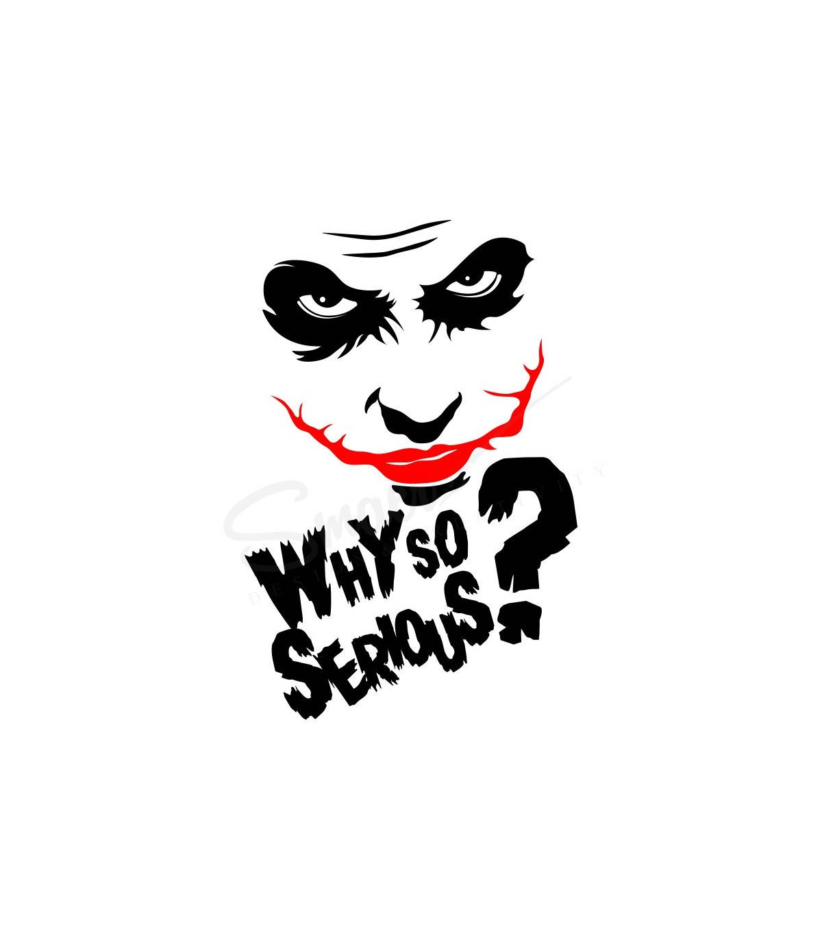 Face 桌布 壁紙 — 一個鮮明的黑紅風格小丑面孔，下方有「WHY SO SERIOUS?」字句。