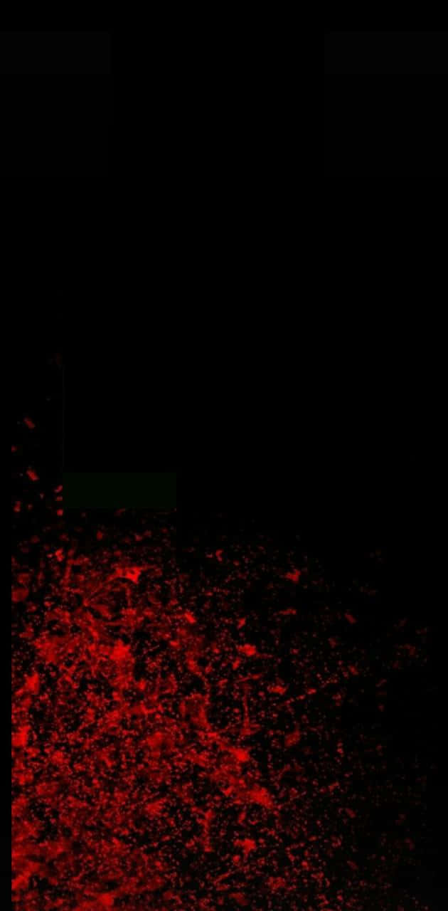 Blood Splatter 桌布 壁紙 — 一個鮮明的黑色背景，帶有集中在左下角的鮮紅色飛濺效果。