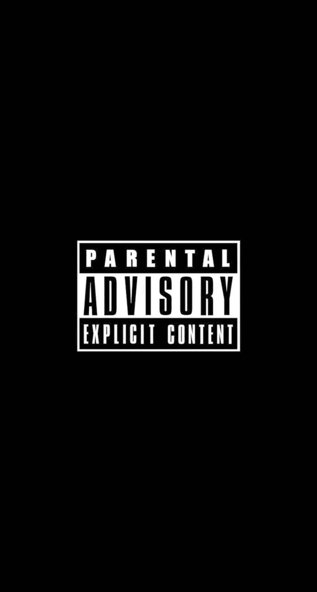 Content 桌布 壁紙 — 一個鮮明的黑色背景上，有一個白色的家長指引標籤，突出地置中顯示。