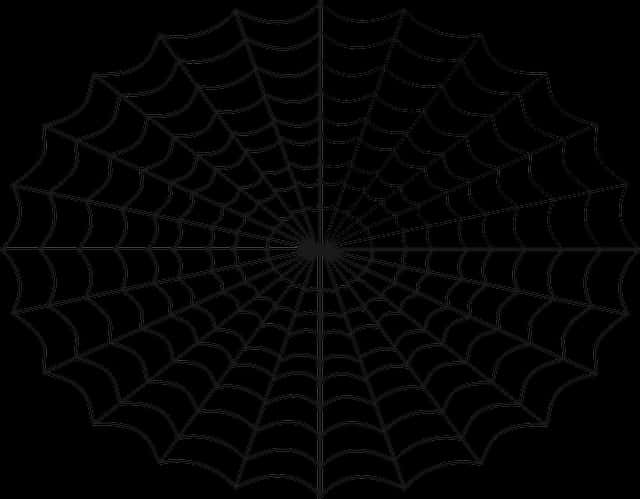 Spiderman Web 桌布 壁紙 — 一個鮮明的黑色蜘蛛網從中心點向外輻射，背景為純黑色。