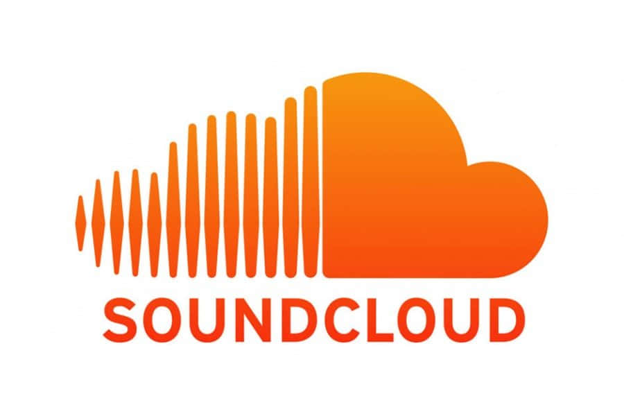 Soundcloud 桌布 壁紙 — 一個鮮豔的橙色 SoundCloud 標誌，包含雲朵形狀和聲波條，背景為白色。