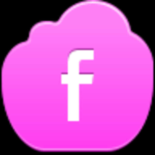 Logo Facebook 桌布 壁紙 — 一個鮮豔的粉紅色雲朵形狀圖示，中央有一個白色小寫字母f，背景為黑色。