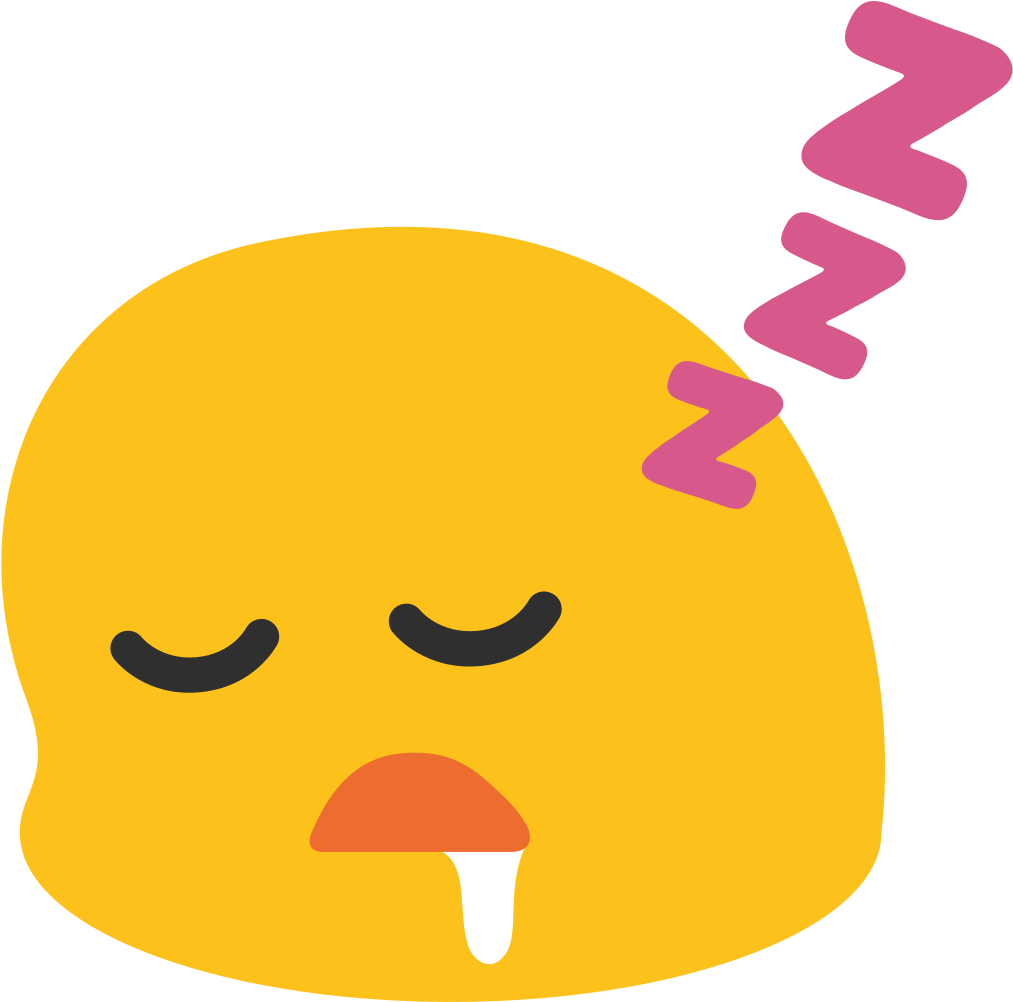 Sleep 桌布 壁紙 — 一個黃色卡通臉閉著眼睛流口水，粉紅色的zzz在頭頂漂浮。