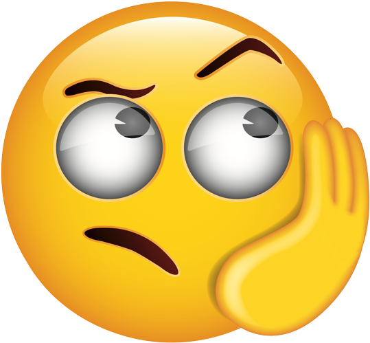 Emote 桌布 壁紙 — 一個黃色表情符號臉，眼睛睜大，手放在耳朵上，看起來困惑或不知所措。