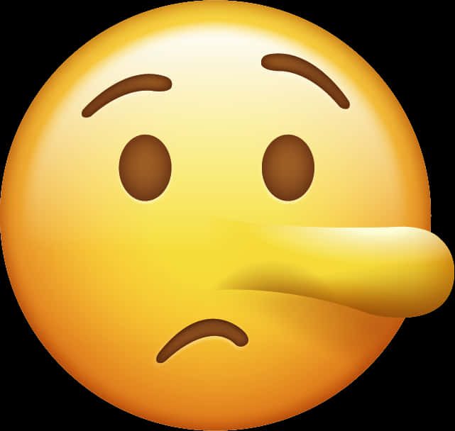 Nose 桌布 壁紙 — 一個黃色表情符號臉，長鼻子和向下彎的嘴巴，傳達嘲諷或輕蔑的表情。