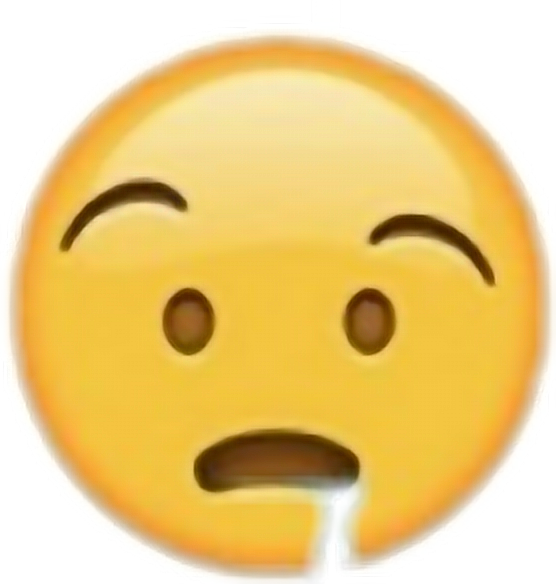Drooling 桌布 壁紙 — 一個黃色表情符號臉孔，眉毛揚起，一滴眼淚沿臉頰流下，背景為黑色。