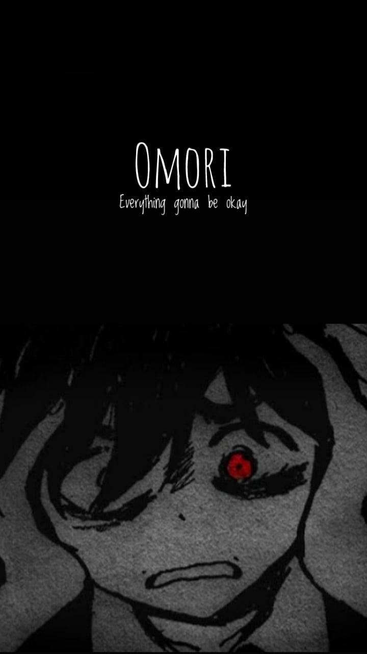 動漫角色，有一隻紅色眼睛和文字OMORI Everything gonna be okay — Omori GIF 壁紙