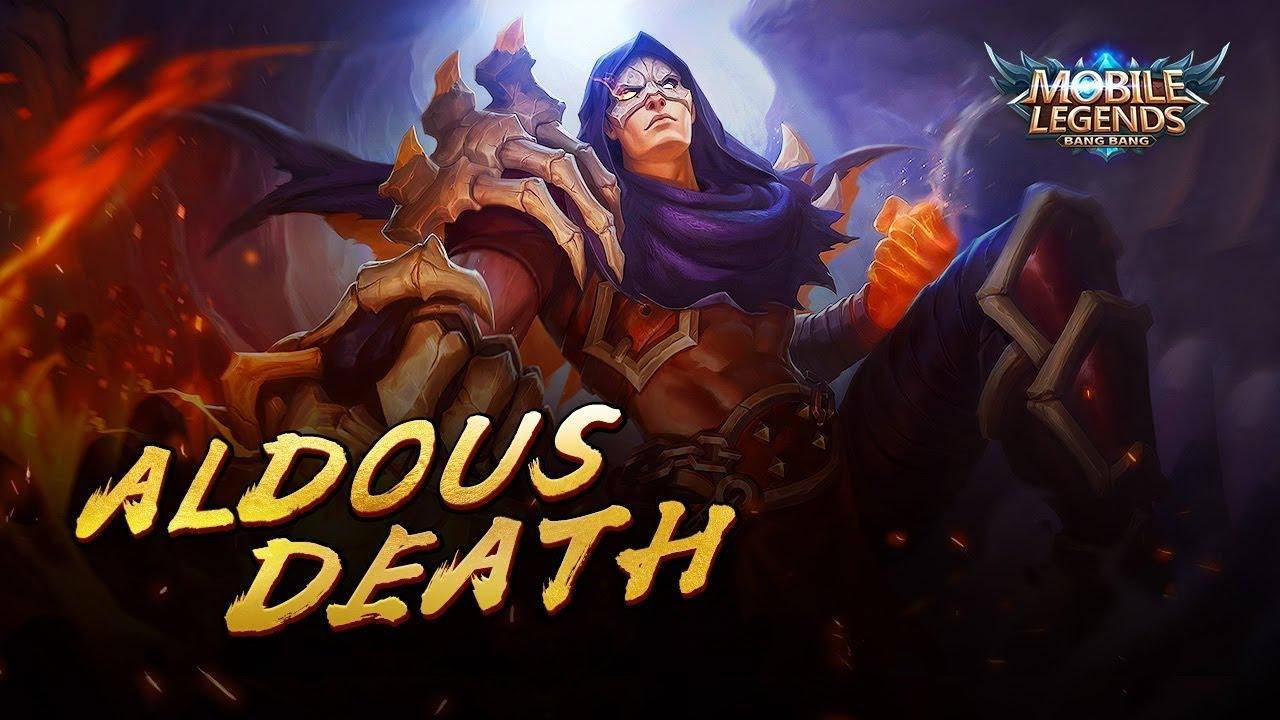 Mobile Legends 動態圖 桌布 壁紙 — 一個黑暗奇幻戰士，眼睛發光，帶有火焰光環，在煙霧繚繞的背景中威風凜凜地站立。