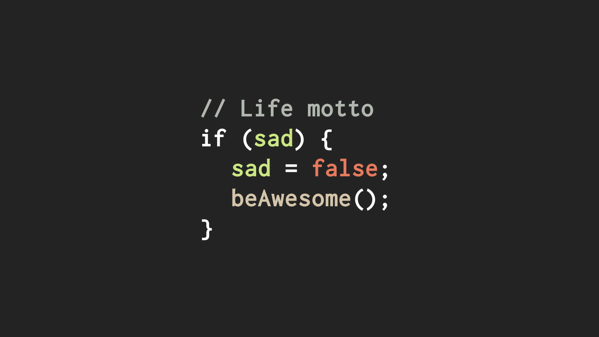 Sad Quotes 桌布 壁紙 — 一個黑暗的螢幕顯示彩色代碼，將悲傷變成精彩，並附有生活格言評論。