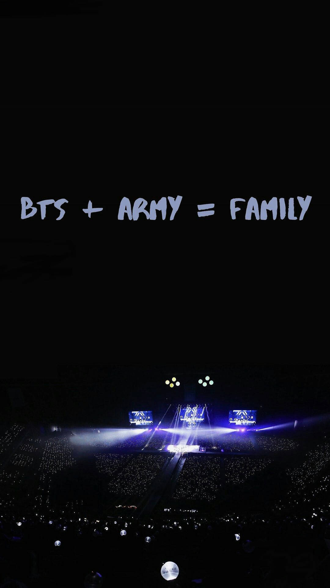 音樂會舞台，藍色燈光和粉絲們發光的手機燈海。 — BTS ARMY GIF 壁紙