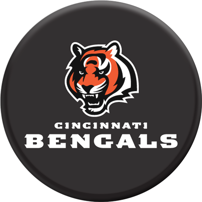 Cincinnati Bengals Logo 桌布 壁紙 — 一個黑色圓形標誌，上面有一個兇猛的橙色和白色老虎頭，下方有「CINCINNATI BENGALS」文字。